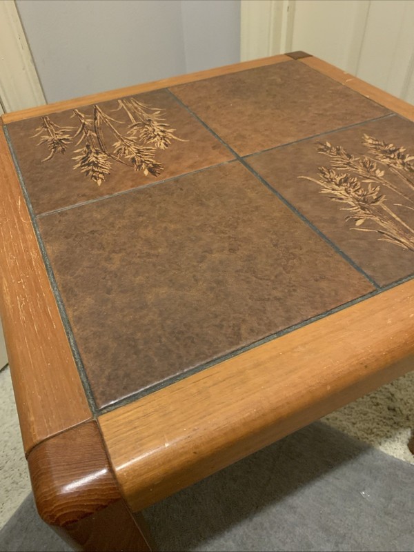 Vtg Danish Modern Style Tile Top Accent End Side Table gallery