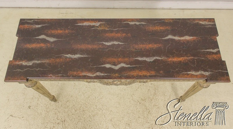L58333: Regency Style Silver Gilt Faux Marble Top Console Table gallery