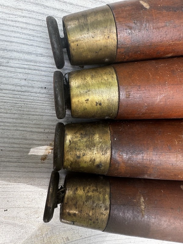 4 Mid Century Salvage Wood Coffee Table Legs 6.75” Tall MCM Metal Tip Crafter gallery