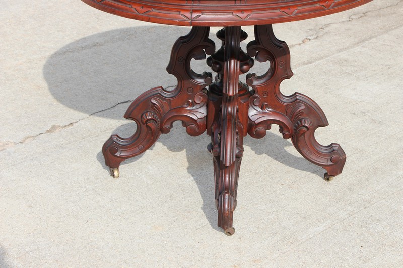 Magnificent Thomas Brooks Solid Walnut Large Victorian Center Table ~Ca.1870 gallery