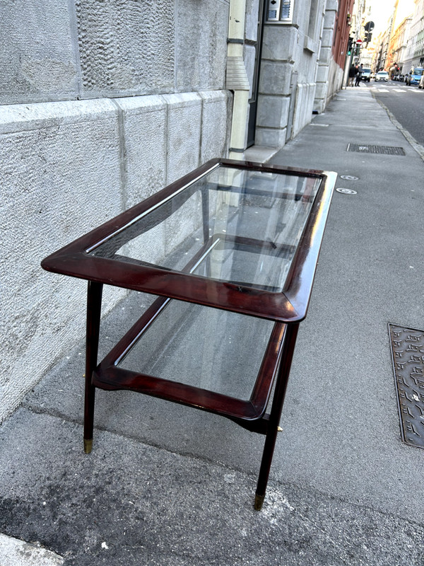 Table 50s Caesar Lacquer Ico Parisi Italian Design Wood Glass Coffee Table gallery