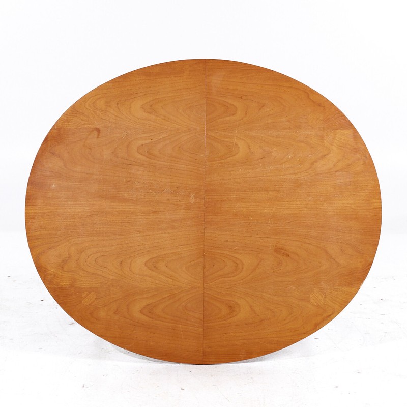 Michael Taylor for Baker Mid Century Walnut Expanding Dining Table with 2 Leaves gallery