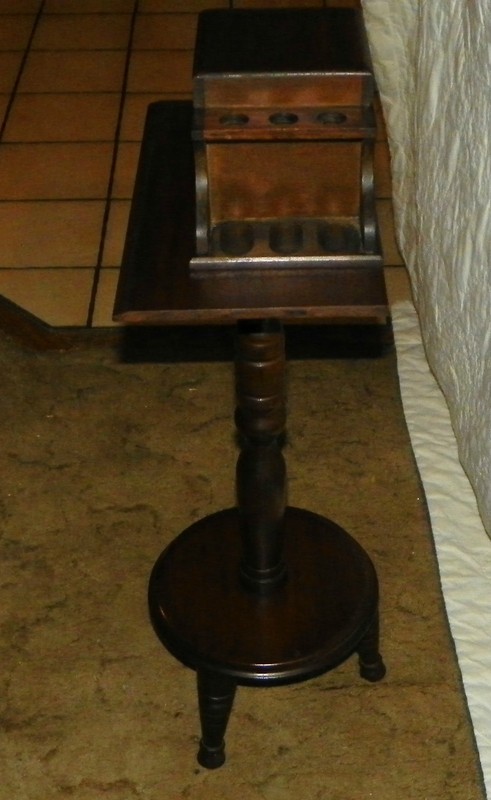 Vintage Walnut 6 Pipe Smoke Stand / Pipe Tobacco Well (SS2) gallery