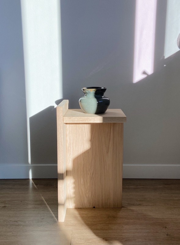 Handcrafted Natural White Oak Side Table gallery