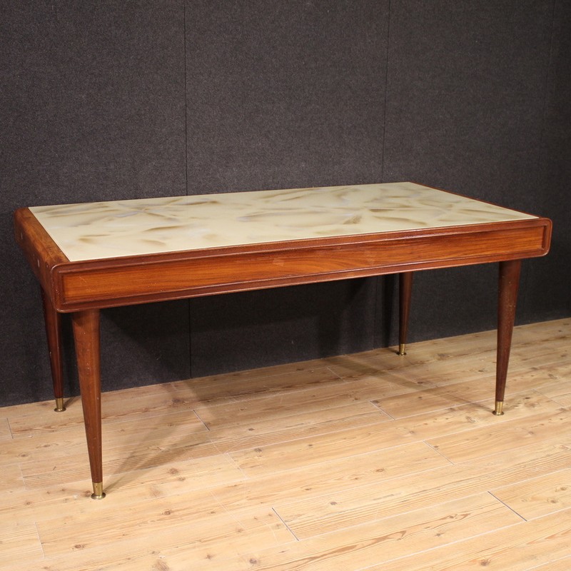 Large table design Italian furniture vintage dining room wood 20th century
