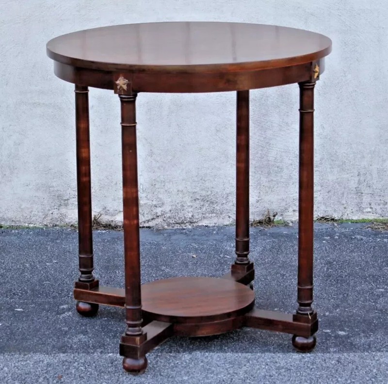 1920s Mahogany Round Side Table – Refurbished & Refinished Accent Furniture