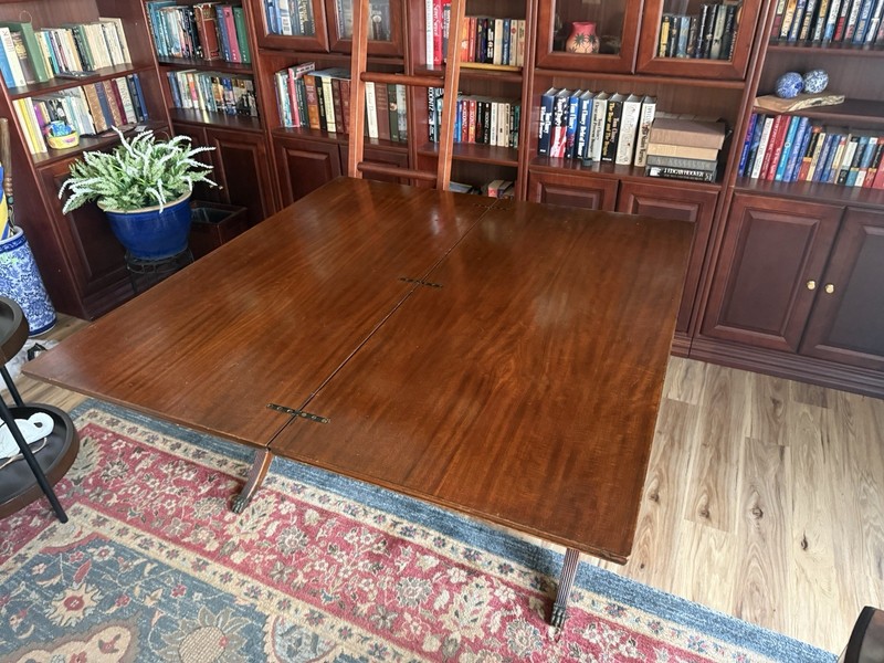 Antique Mahogany Library/Dinning Table with Ornate Legs gallery