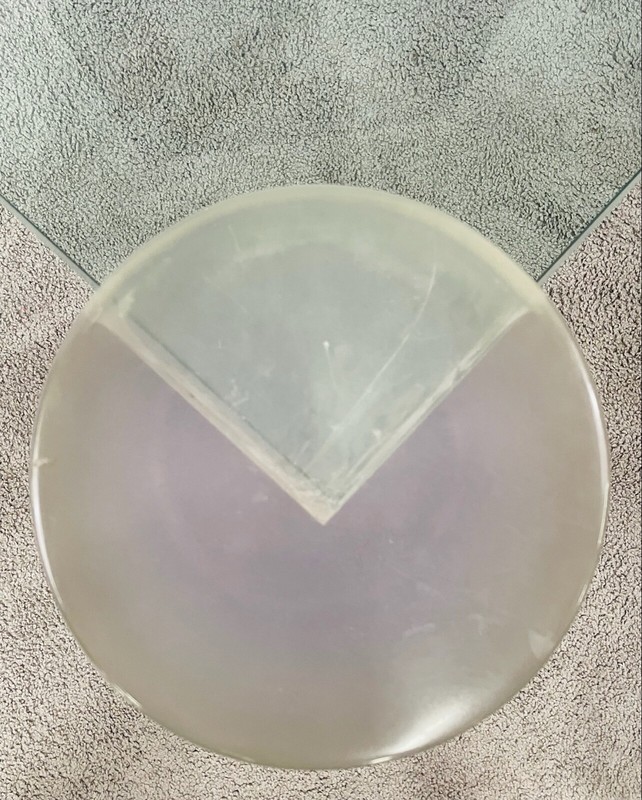 Triangle Lucite and Glass Coffee Table In the Manner of Karl Springer gallery