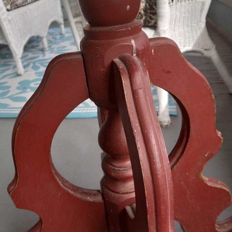 Antique Early Victorian Parlor table, painted red. Signed Uniontown, Pa gallery