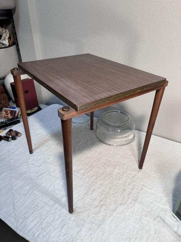 Mid Century Swedish Ljungqvist? Style Formica Laminate Top Wood Side Table gallery