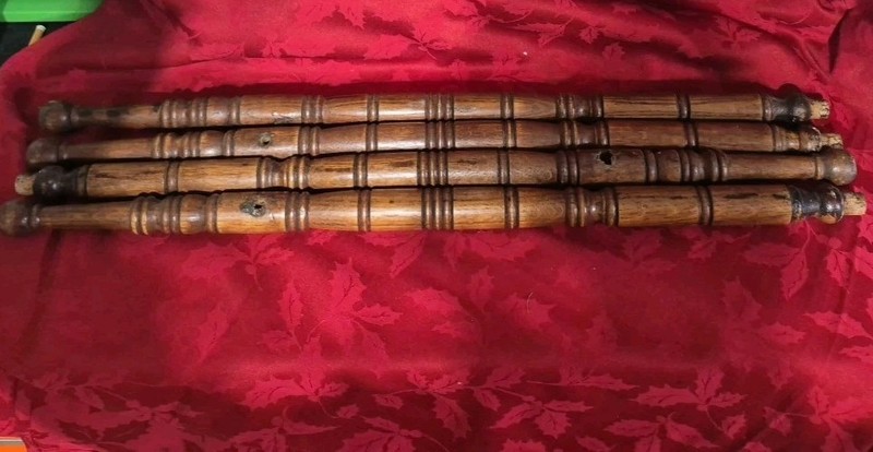 4 Vintage Oak Table Legs