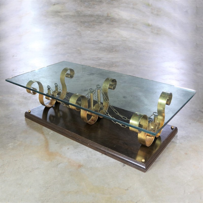 SALE! Large Glass Top Spanish Revival Coffee Table Style Arturo Pani