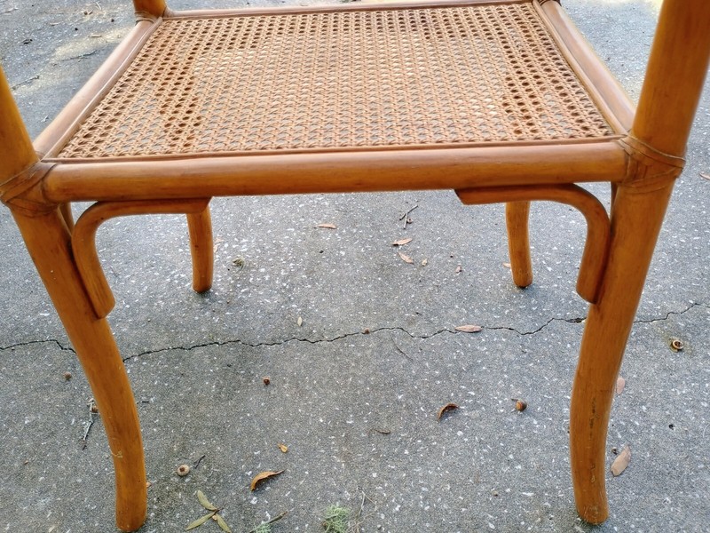 Vintage Bamboo Rattan Coffee /End Table with Glass Top gallery