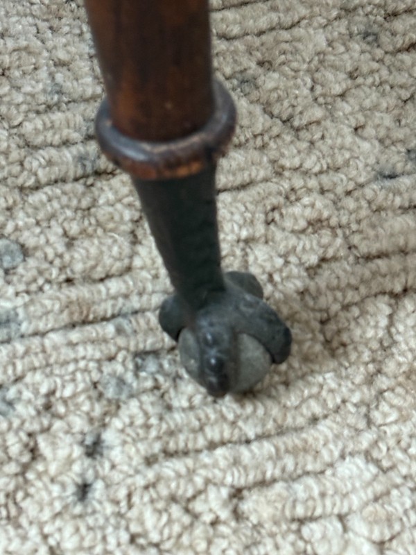 VINTAGE TABLE WITH CLAW FEET ORIGINAL FINISH 1800'S gallery