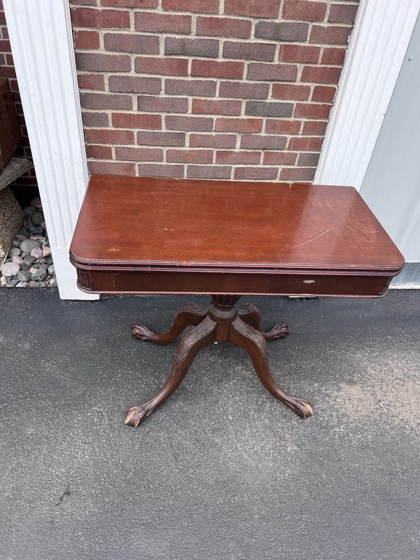 Ball & Claw Mahogany Expandable Flip Top Game Wall Console Table gallery
