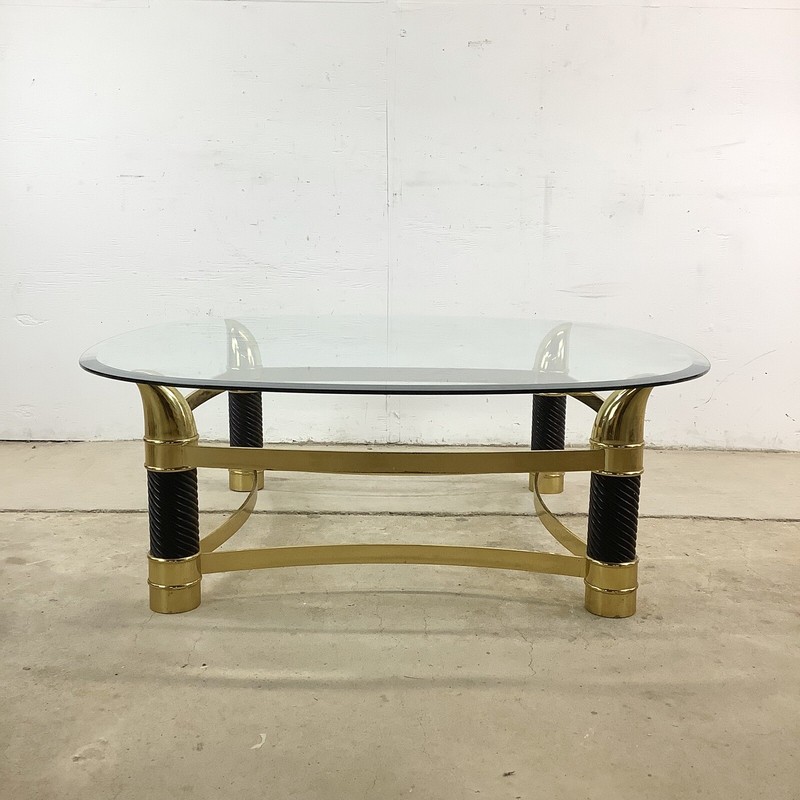 Vintage Modern Brass Horn Coffee Table