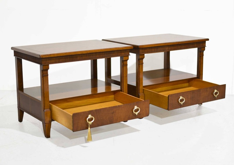 Mid Century Transitional Side Tables by Baker Furniture- A Pair gallery