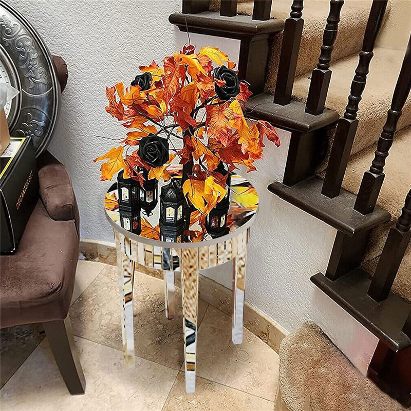 Glossy Mirrored End Table Living Room Sofa End Table Bedside Nightstand 4-Legged gallery