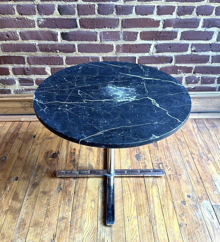 Helikon Mid Century Modern Marble & Steel 1980s Occasional or End Table gallery