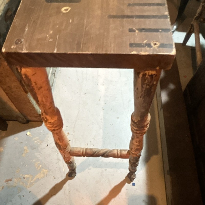 Old Wooden Console Table, Victorian Carved Legs, Ruler Top, Brown Finish gallery