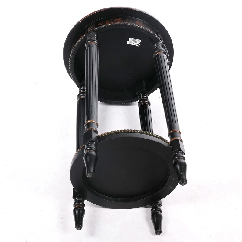 Black & Gilt Painted Gueridon Table gallery