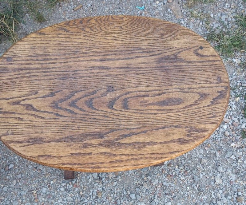 Oval Oak Bookshelf Table / Side Table (BST-8) gallery