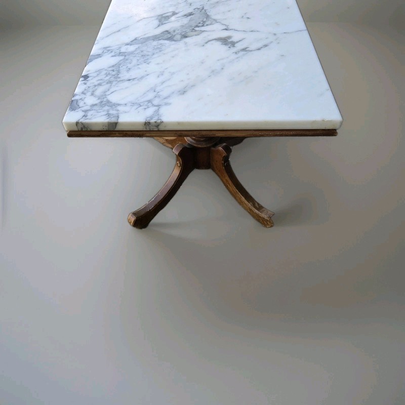 Italian Marble Top Wooden Side Table gallery