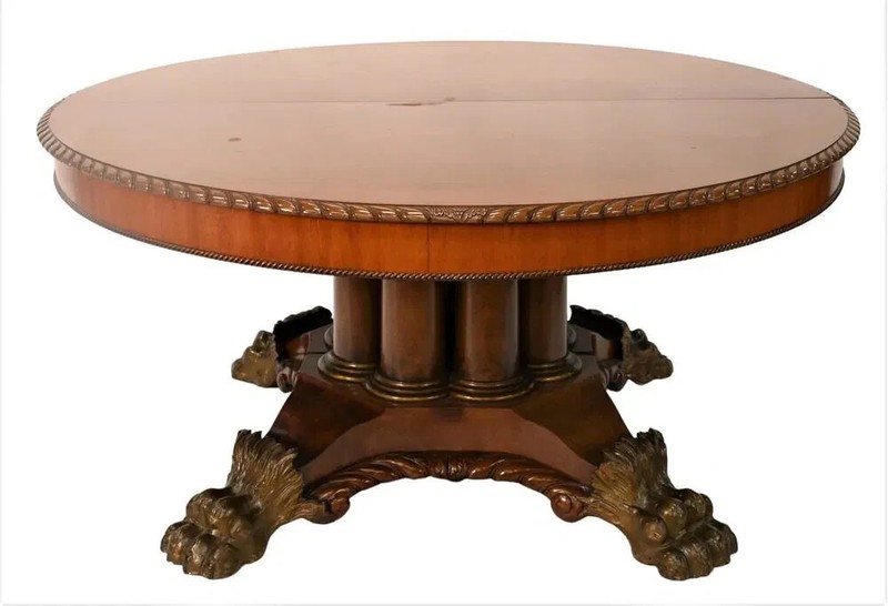 Round Victorian Mahogany Dining Table