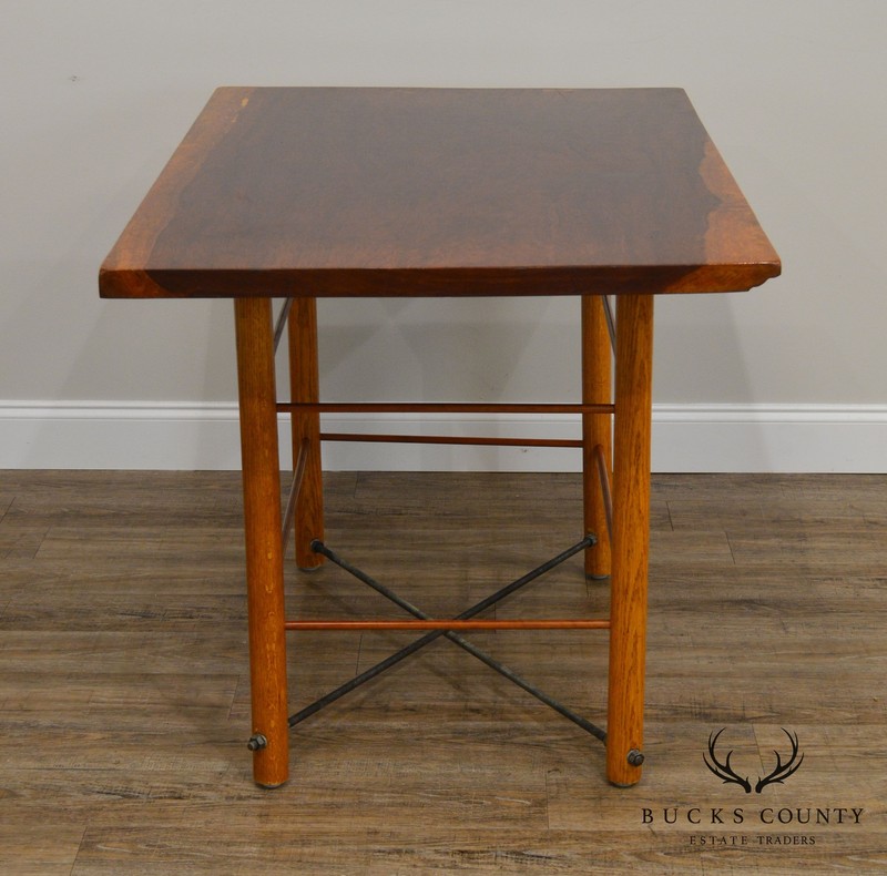 Exotic Rosewood top Studio Crafted Table with Bowtie and Cross gallery