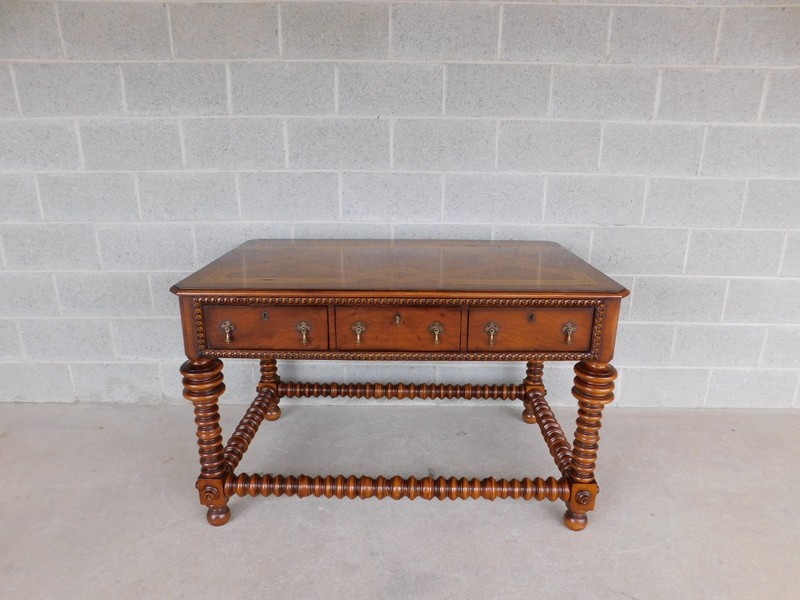 Scott Thomas Baroque Style Inlaid Library Table