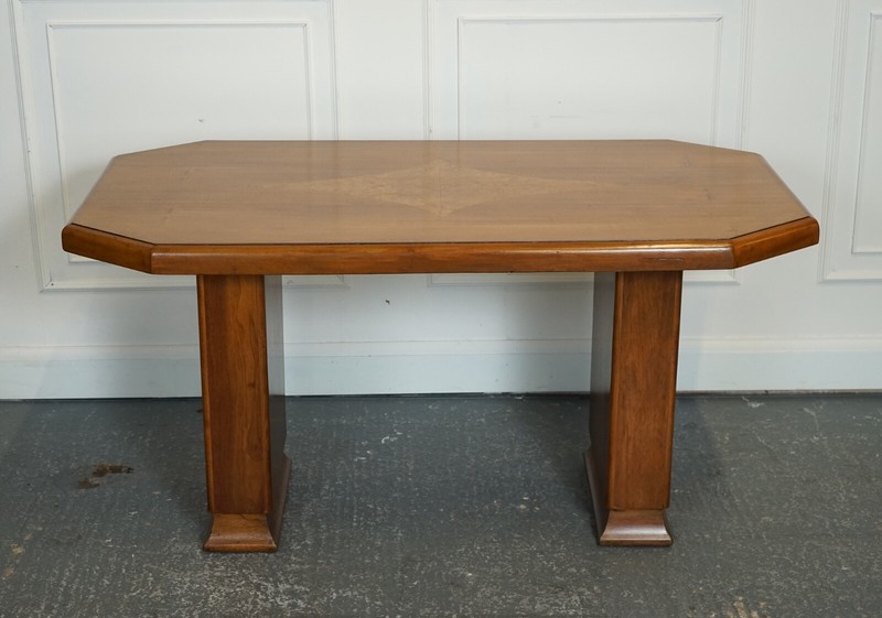 VINTAGE ART DECO WALNUT DINING TABLE 4 TO 6 PERSON J1 gallery