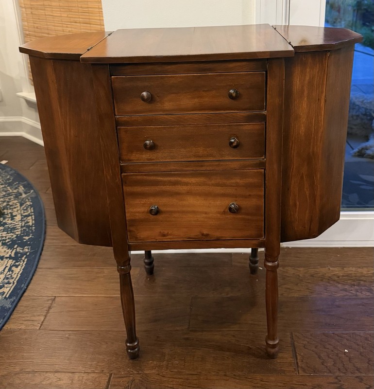 Gorgeous Vintage Martha Washington Mahogany Wood Sewing Cabinet Table gallery