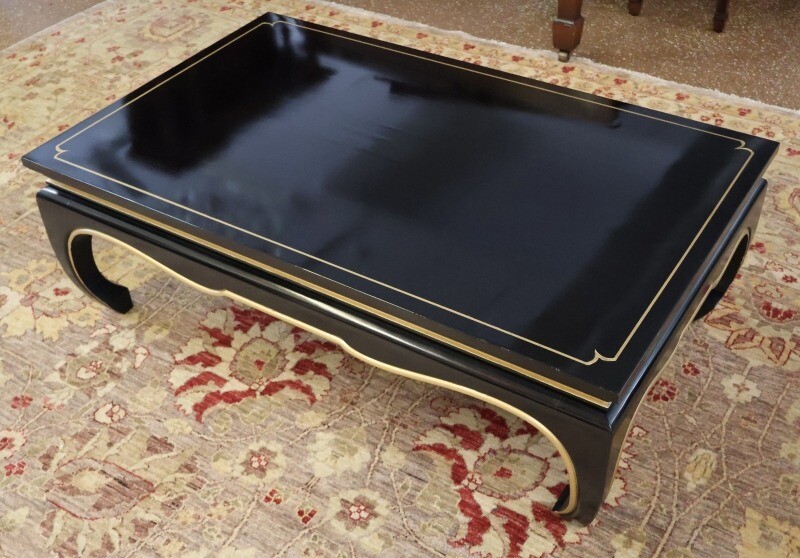 Kindel Furniture Yumi II Chinese Style Black and Gold Cocktail Coffee Table gallery