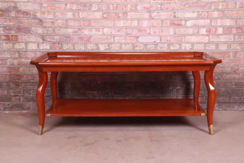 John Widdicomb Italian Provincial Parquetry Top Two-Tier Coffee Table gallery