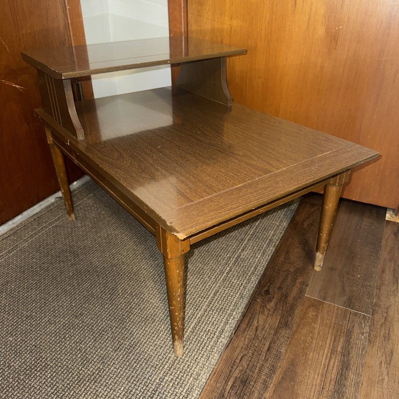 Mid Century Modern Step Table Cone Legs Mersman Side End Wet Bar Read