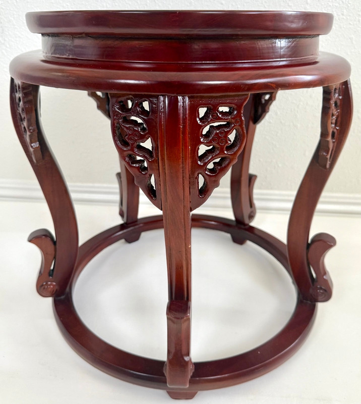 Vintage Chinese Chippendale Carved Mahogany Side Table gallery