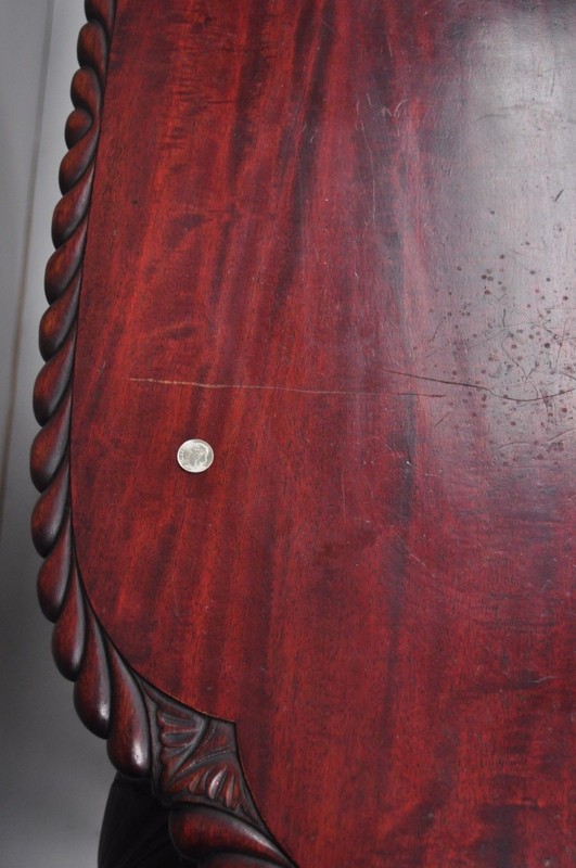 Antique Chippendale Style Rope Carved Mahogany Ball and Claw Parlor Side Table gallery