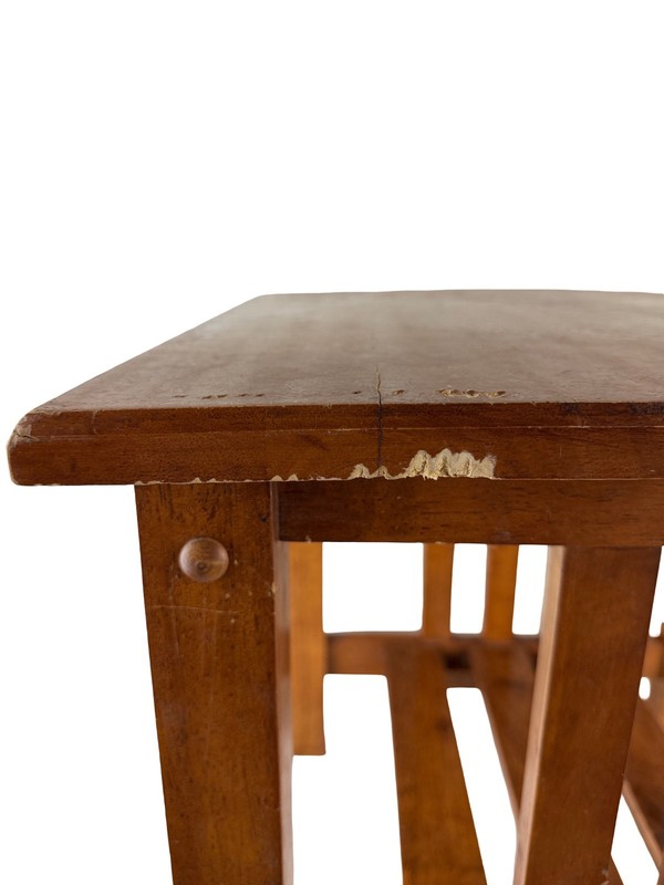 Vintage Arts and Crafts Mission Style Solid Wood Square End Side Table 20 x 20 gallery