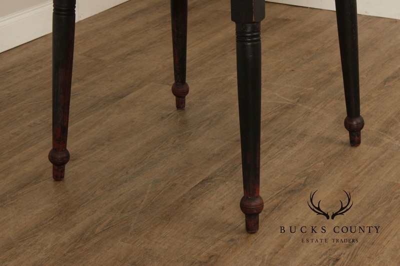 Primitive Farmhouse Style Round Plank Top Dining Table gallery