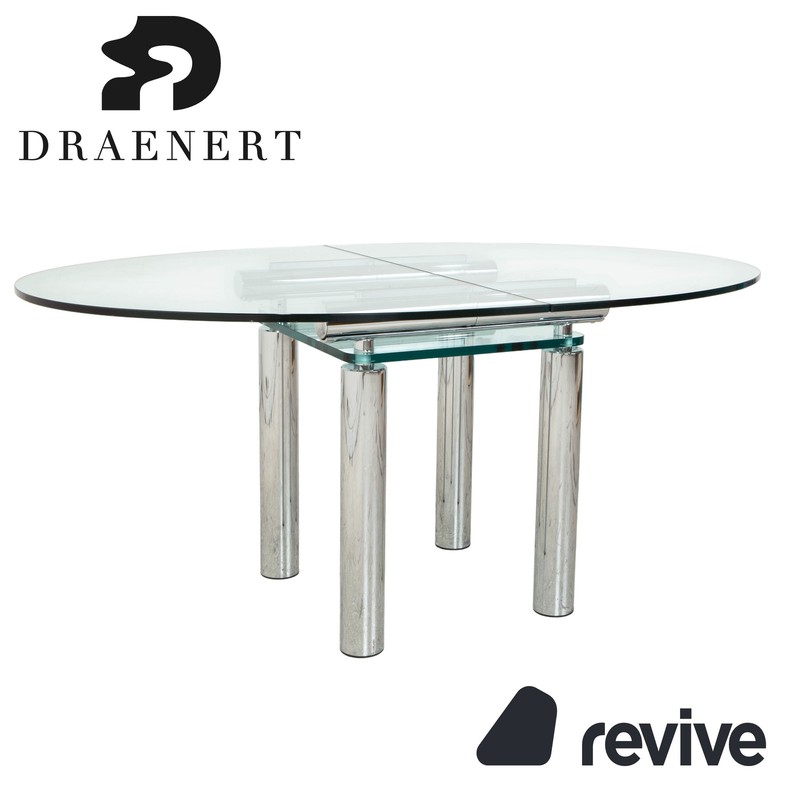 Draenert Glass Dining Table Silver