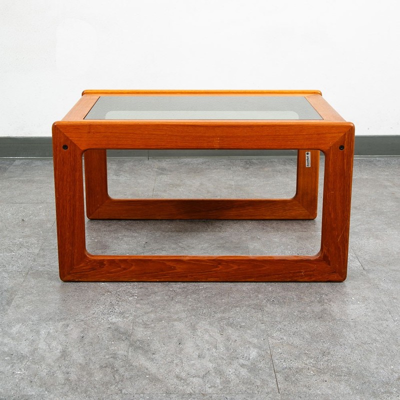 Mid Century Danish Modern End Table Teak Glass Side Nightstands Komfort Mcm gallery
