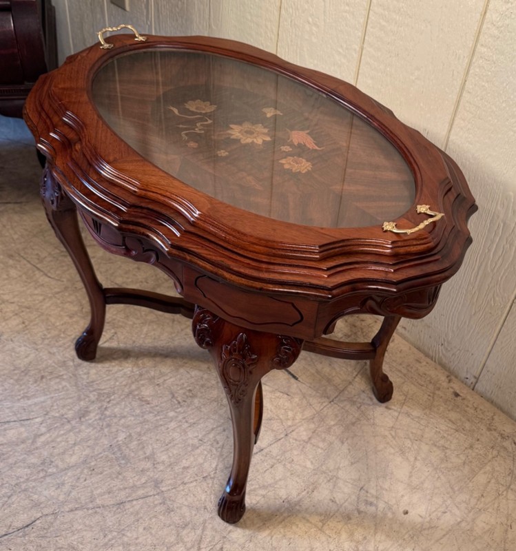 Antique Inlaid Depression Era Parlor Table gallery
