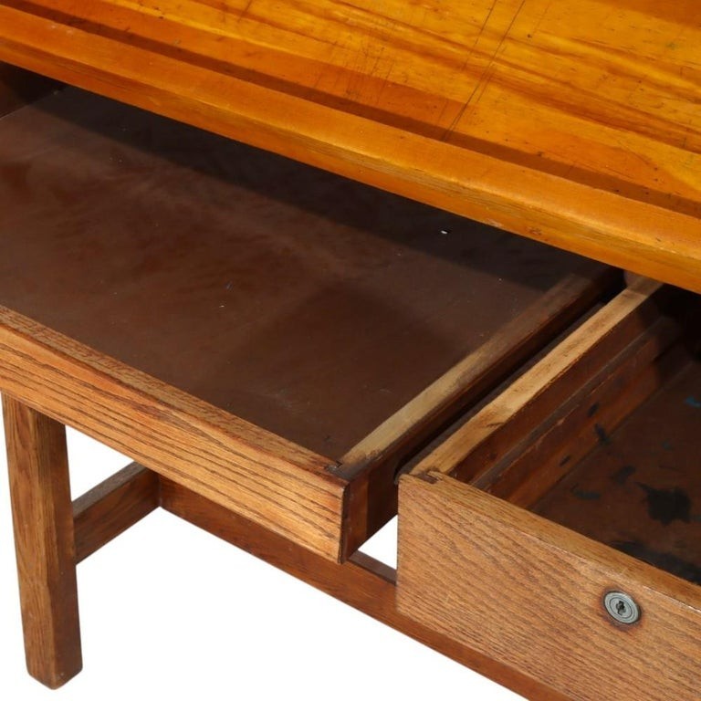 Antique Arts & Crafts Oak Adjustable Drafting Table C1930 gallery