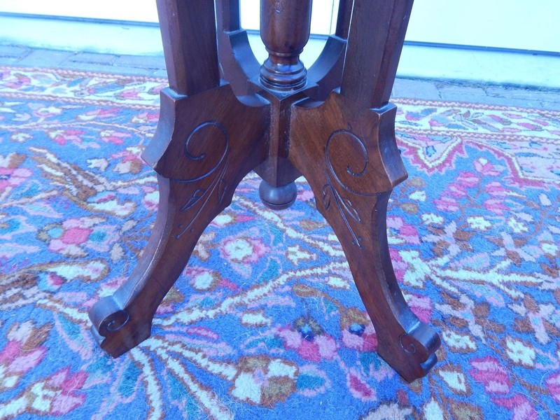 VICTORIAN MARBLE TOP MAHOGANY TABLE 28 1/8"H x 13 3/8"D x 18 1/4" W gallery