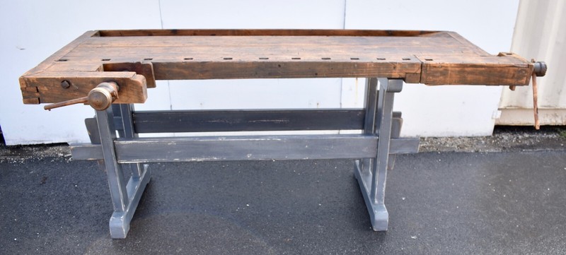 Oak Trestle-Base Carpenter's and Joiner's Workbench gallery