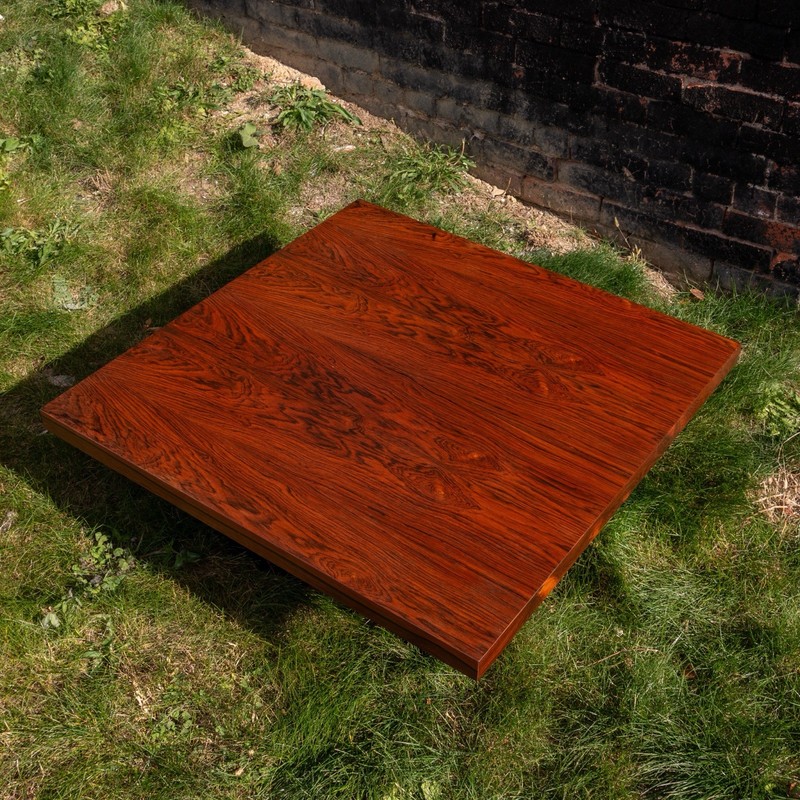 Milo Baughman for Thayer Coggin MCM Rosewood & Mirror Coffee & End Table gallery