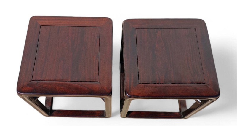 Pair Handcrafted Square Asian Tables gallery