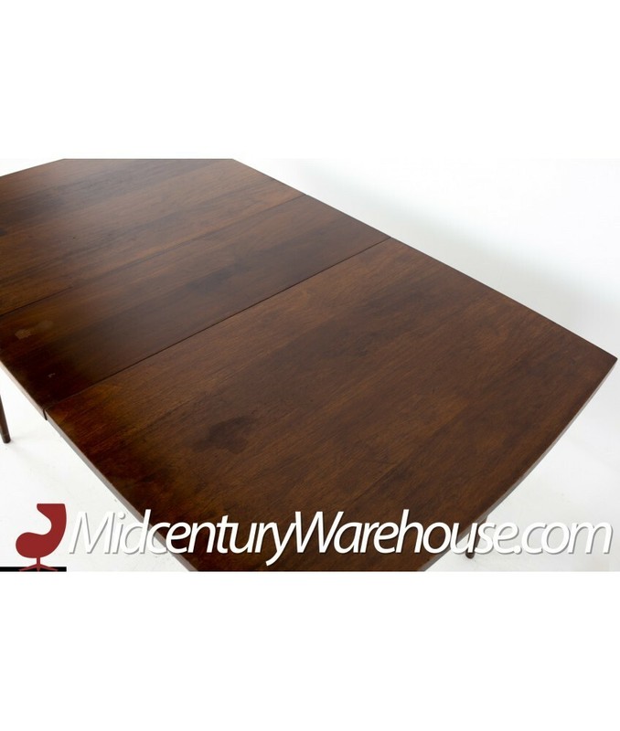 Broyhill Saga Mid Century Walnut Surfboard Dining Table with Leaf gallery