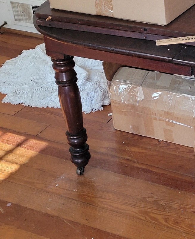 Antique Mahoghany Dining table Demi Lune end 1800's 44" x 95 " gallery