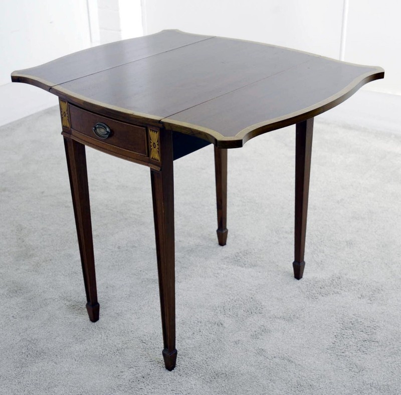 Pair Pembroke Tables Mahogany Side Table Inlay gallery